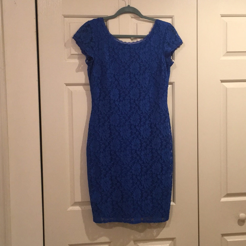 Laundry by Shelli Segal Blue Lace Dress
